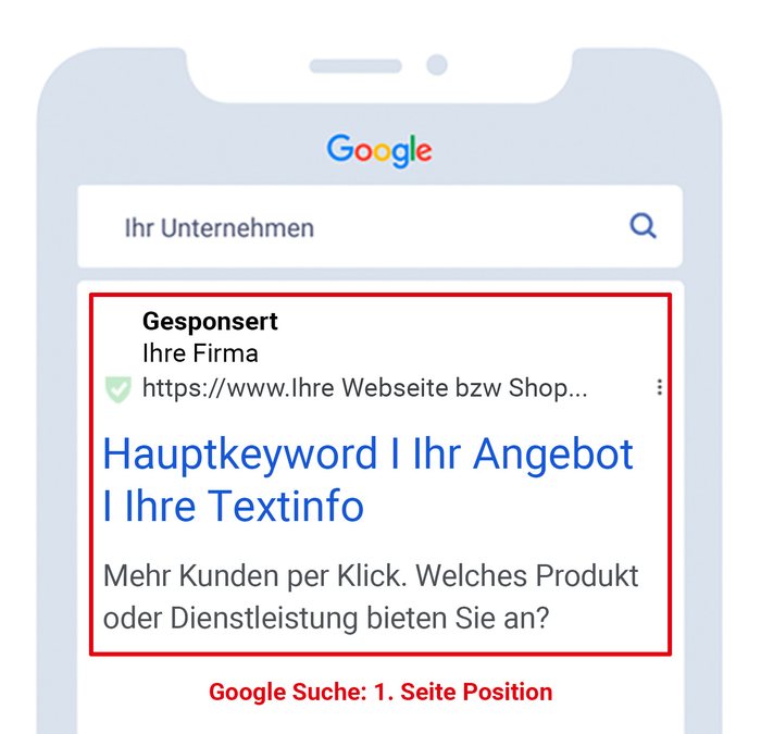 Beispiel einer Google-Anzeige